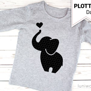 Kleine, niedliche Elefanten (Plotterdatei, 4 Motive, einfarbig)