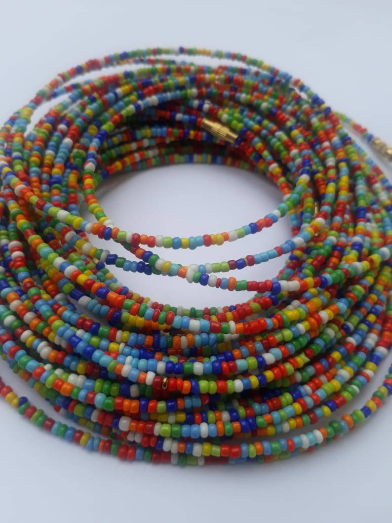 rainbow waist beads
