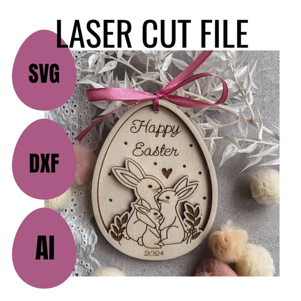 easter bunny family SVG Easter Bunny Egg Dxf, Laser File frohe ostern, Easter Basket Name Tag SVG File, Glowforge , easter busket, baby