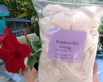 Rambouillet Roving in natural white