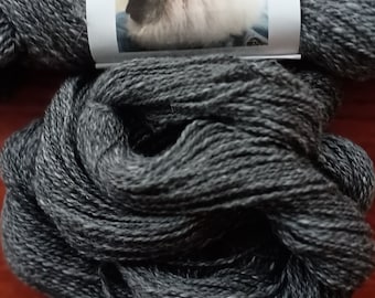 Steel Gray Angora/Alpaca Yarn, sport weight 2.2 oz skein