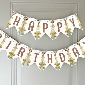 Editable Jungle Safari Animals Banner Jungle Baby Shower Banner Birthday Banner Wild One Party Decor Printable Instant Download