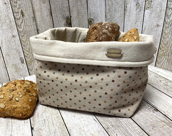 Brotkorb, Brötchenkorb, Stoff, Utensilo, Landhaus, ,beige