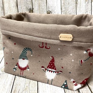 Brotkorb, Brötchenkorb, Stoff, Utensilo, Winter, Weihnachten, Wichtel, Geschenkverpackung