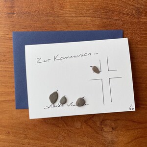 Kieselsteinbild Klappkarte Zur Kommunion ...