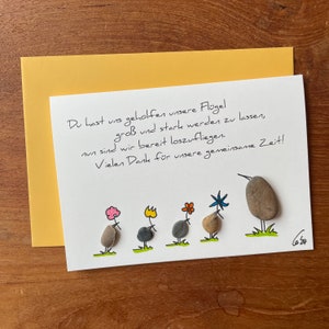 Abschiedsgeschenk Kindergarten Erzieher*innen Kieselsteinkarte