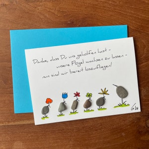 Abschiedsgeschenk Kindergarten Erzieher*innen Kieselsteinkarte
