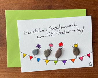 Steinkarte - Herzlichen Glückwunsch zum 55. Geburtstag!