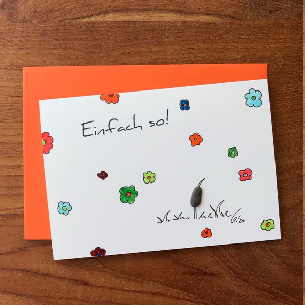 Kieselsteinbild Postkarte "Einfach so"