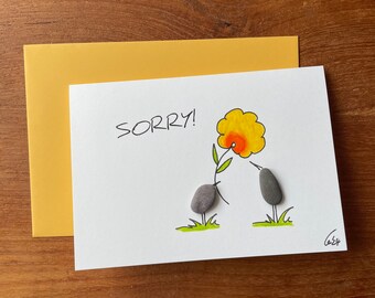 Karte Kieselsteinbild "Sorry!" Klappkarte zur Entschuldigung