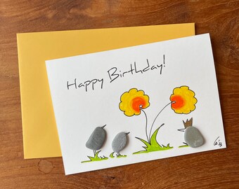 Pebble picture folded card "Happy Birthday!"
