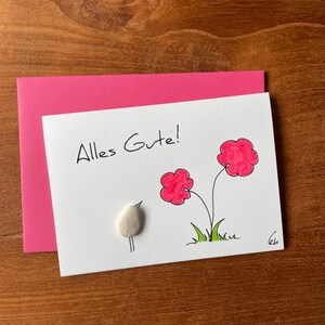 Kieselsteinbild Klappkarte "Alles Gute!"