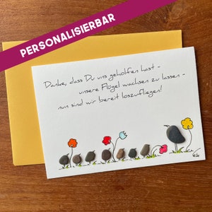 Abschiedsgeschenk Kindergarten Erzieher*innen Kieselsteinkarte