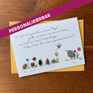 Personalisierbares Abschiedsgeschenk Kindergarten Erzieher*innen Kieselsteinkarte