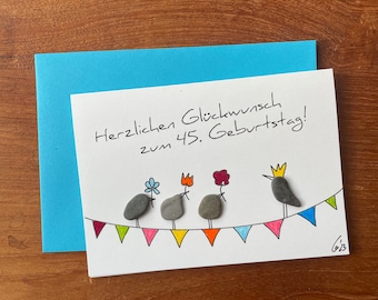 Steinkarte - Herzlichen Glückwunsch zum 45. Geburtstag!