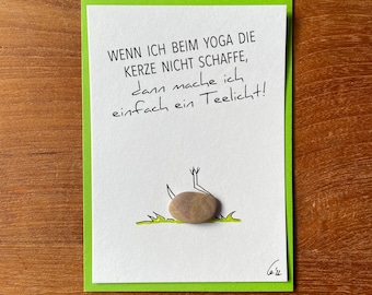 Kieselsteinbild Postkarte Lustige Spruchkarten Yoga