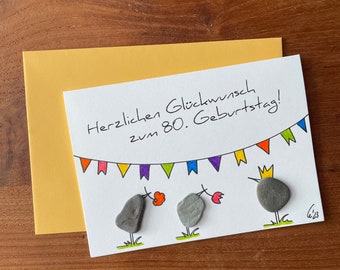 Steinkarte - Herzlichen Glückwunsch zum 80. Geburtstag!