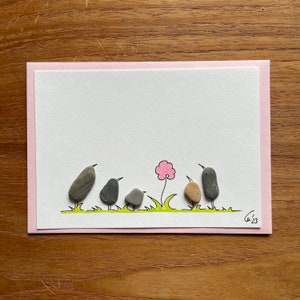 Kieselsteinbild Postkarte Vögel