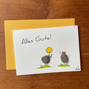 Kieselsteinbild Klappkarte "Alles Gute!"