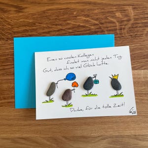 Abschiedsgeschenk Kollege Kieselsteinkarte