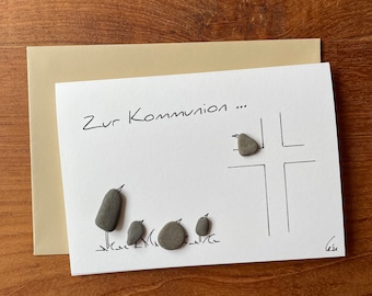 Karte Kieselsteinbild Klappkarte Zur Kommunion ...
