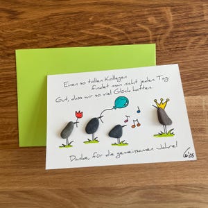 Abschiedsgeschenk Kollege Kieselsteinkarte