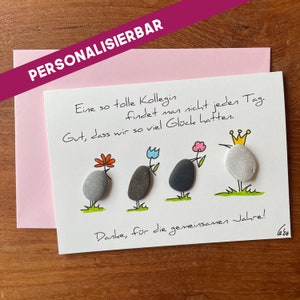 Abschiedsgeschenk Kollegin Kieselsteinkarte