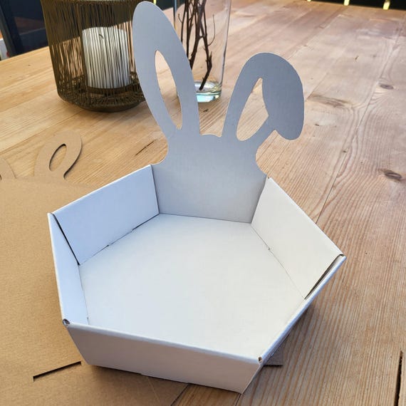 6 Nids De Pâques à Décorer Avec Oreilles De Lapin Et Pompon - Gobelets Carton Naturel Pour Bricolage Enfants