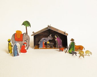 Crèche de Noël en carton