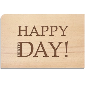 Cartolina in legno di faggio "Happy Day"