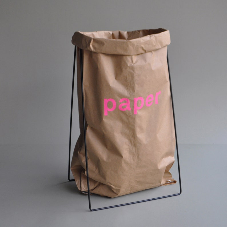 Paper Bag Holder With Waste Paper Bag Etsy