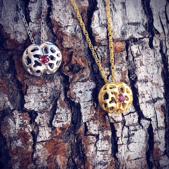 Living Stones Pendent (Gold Vermeil) Sterling Silver organic flower seed jewelry earth lover cactus succulent