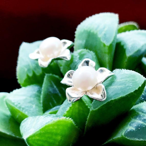 Blossom Stud Earrings Sterling Silver floral earrings