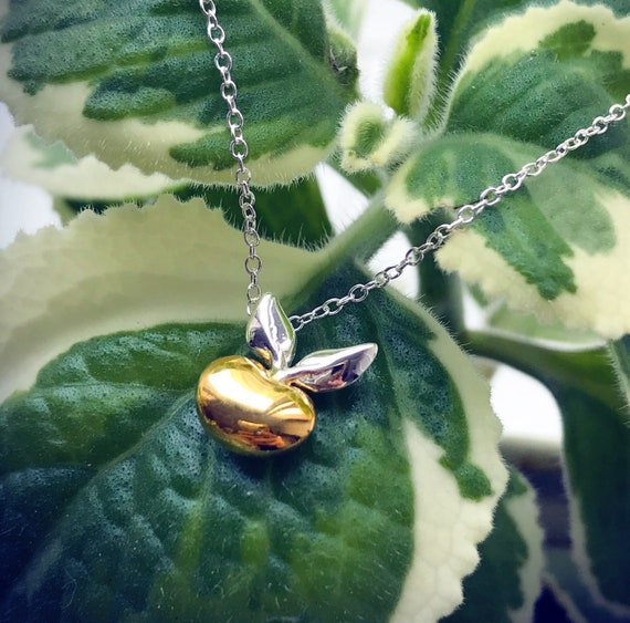 Budding Pendant (Gold Vermeil) Sterling Silver organic flower seed jewelry floral gold vermeil budding necklace pendant chain