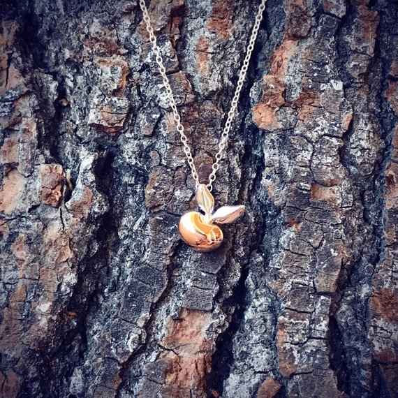 Budding Pendant (Rose Gold Vermeil) Sterling Silver organic flower seed jewelry floral gold vermeil budding necklace pendant chain