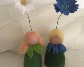 Daisy and chicory, flower children Waldorf Art