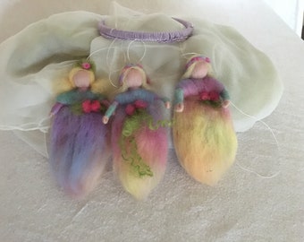 Mobile fairies made from fairytale wool. Waldorf Art