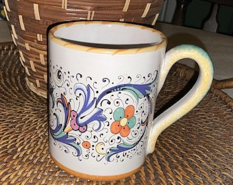 Cama Deruta Pottery- Coffee Mug  Made/painted by hand in Italy.