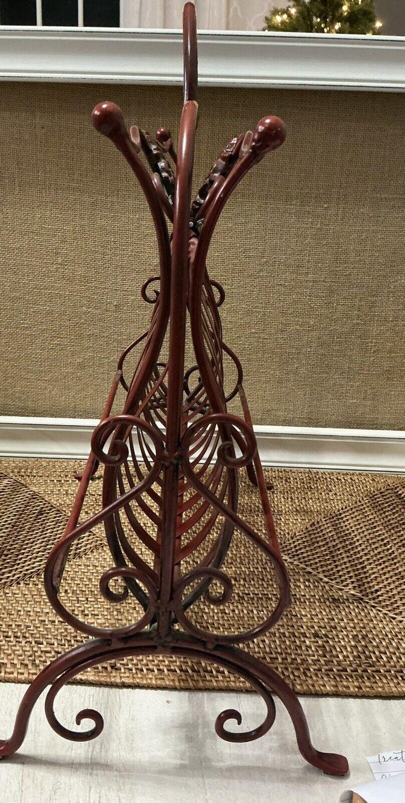 Cloths Rack Mcm Vintage MCM Red Metal Magazine /wood Rack - Etsy
