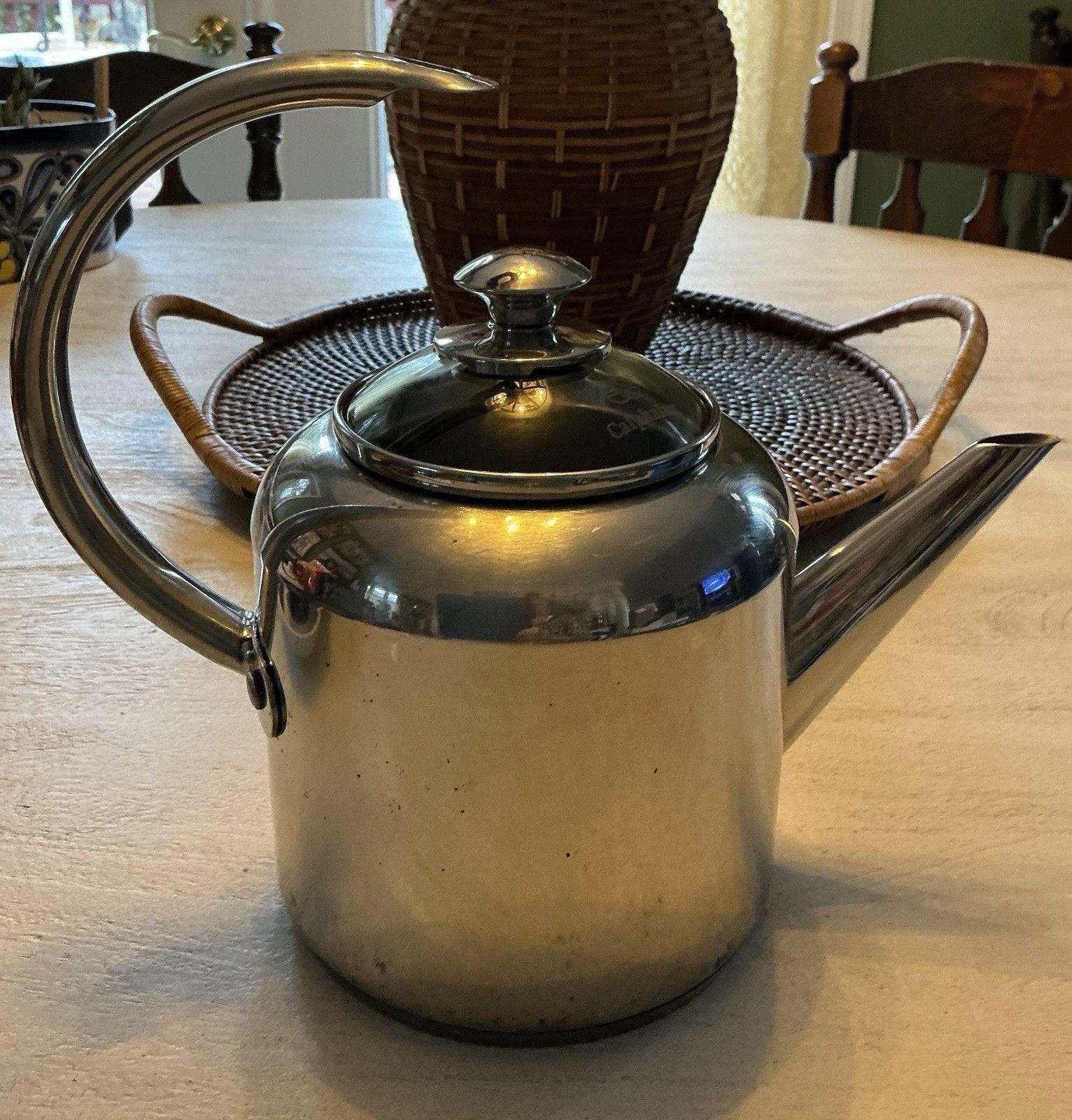 Calphalon Stainless Steel Tea Kettle 2 Qt #4302 Stovetop Coffee Hot ...