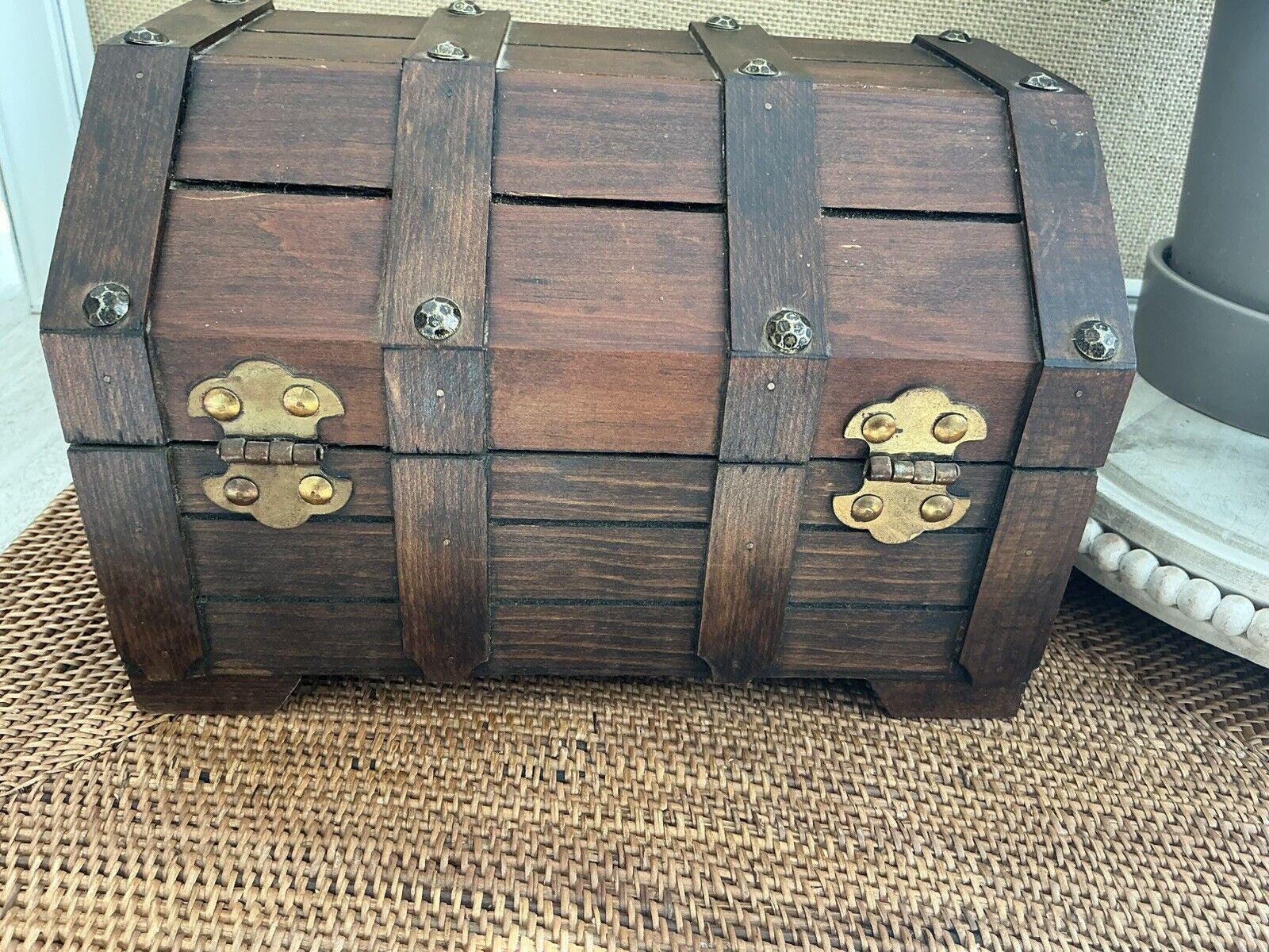 Vintage Large Farrington Wood Pirate Treasure Chest Jewelry Box - Etsy