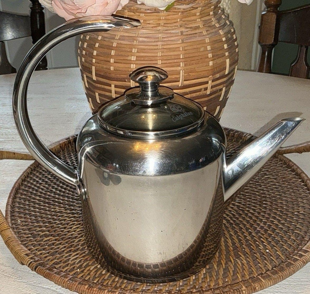 Calphalon Stainless Steel Tea Kettle 2 Qt #4302 Stovetop Coffee Hot ...