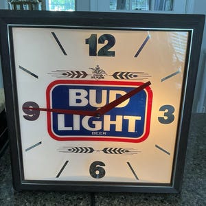 Vintage 1985 Anheuser Busch BUD LIGHT Budweiser Beer Lighted