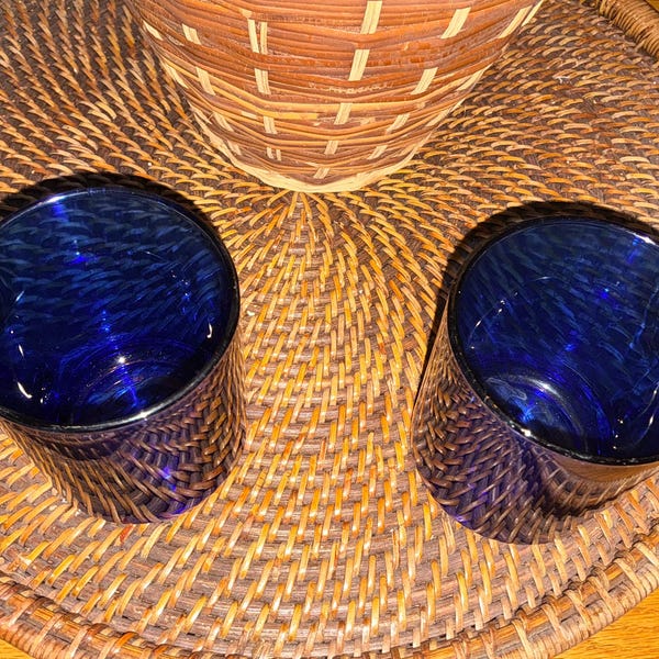 Kobaltblau Kaffeetassen Arcoroc 2er Set Einfachheit 12 Unzen Tassen Made in France