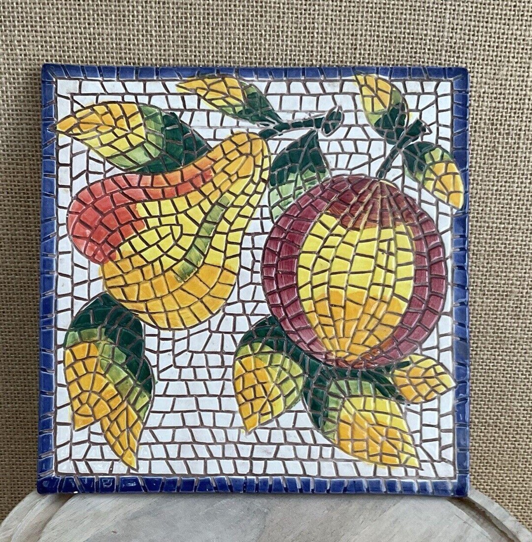 Italian Pottery 8x8 Painted Trivet Mosaic Pottery Pot Holders - Etsy