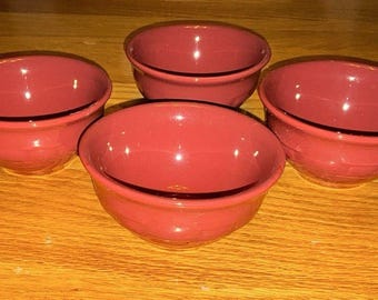 "4 Longaberger Dessertschalen ""Woven Traditions - Paprikarot"""