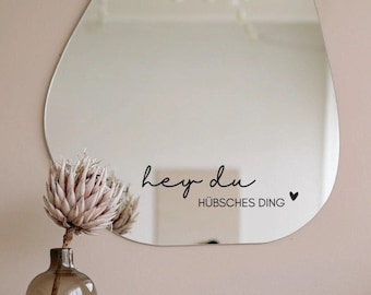 Sticker mirror Hey you pretty thing | Mirror sticker | Mirror Stickers | Wall decoration | Motivational stickers | Mental Health | Bathroom decoration