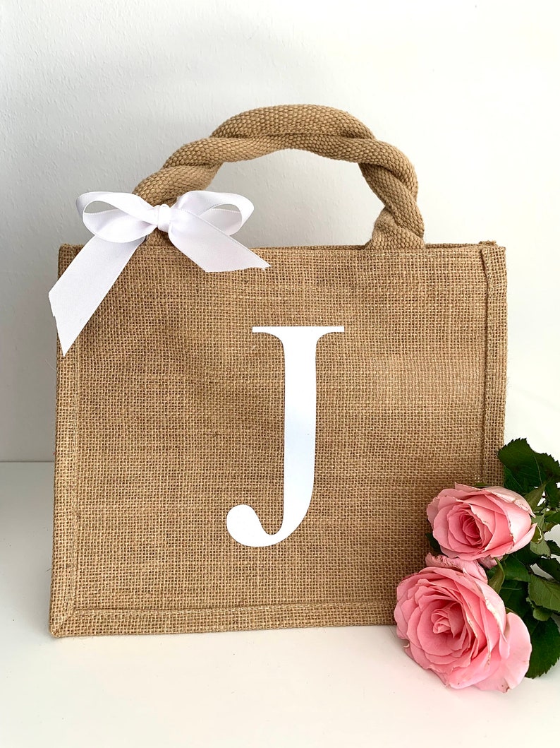 Personalisierte Jutetasche Handtasche mit Initialen Shoppingbag Shopper Bag Logotasche Tasche mit Logo imagem 8