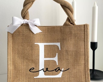 Personalisierte Jutetasche | Handtasche mit Initialen | Shoppingbag | Shopper | Bag | Logotasche | Tasche mit Logo