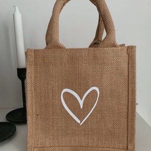 Personalisierte Jutetasche Handtasche mit Initialen Shoppingbag Shopper Bag Logotasche Tasche mit Logo imagem 5